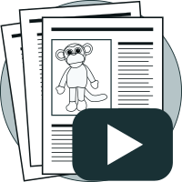 Step-by-Step Guidance for Charlie My Monkey Lovey Pattern Pattern pages from Charlie, my monkey lovey, icon representing clear step by step crochet instructions with photos and video support.